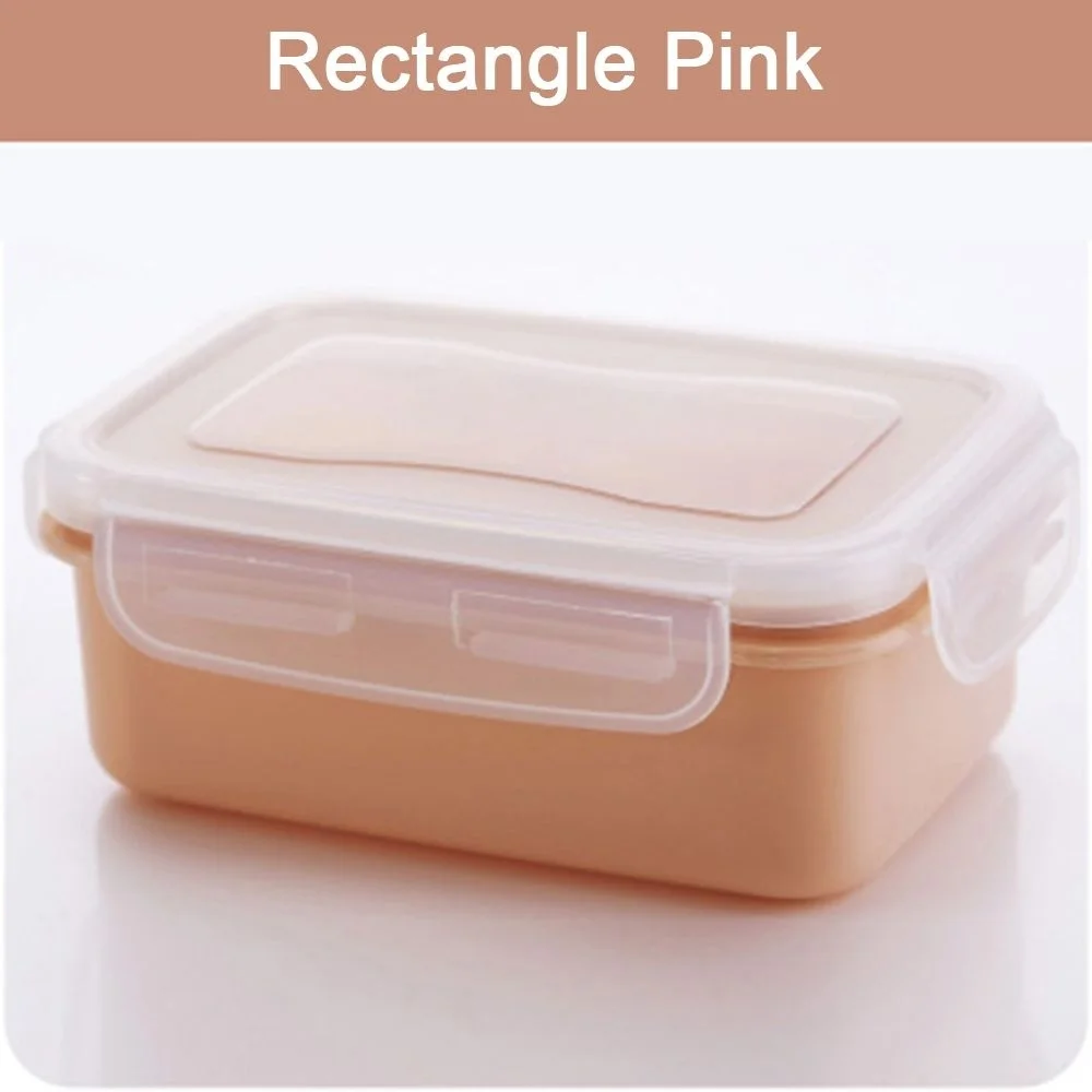 Rectangle pink IVYSHION, кухонный герметичный холодильник, контейнер для еды, контейнер для хранения свежих специй, контейнер для ланча Bento, контейнер для ланча - Цвет: Rectangle pink