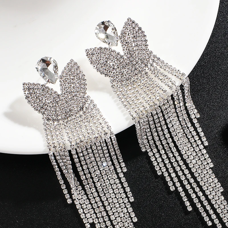 Женские серьги подвески с крыльями цветные стразы ювелирное украшение изделие