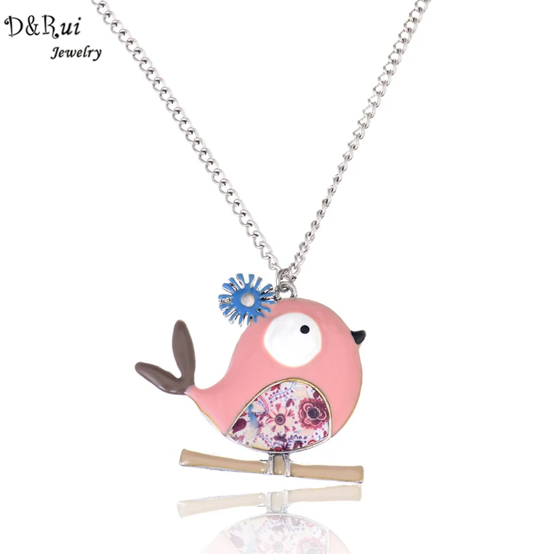 Цепочка цепочка с разноцветными птицами кулон в виде птицы модные украшения из