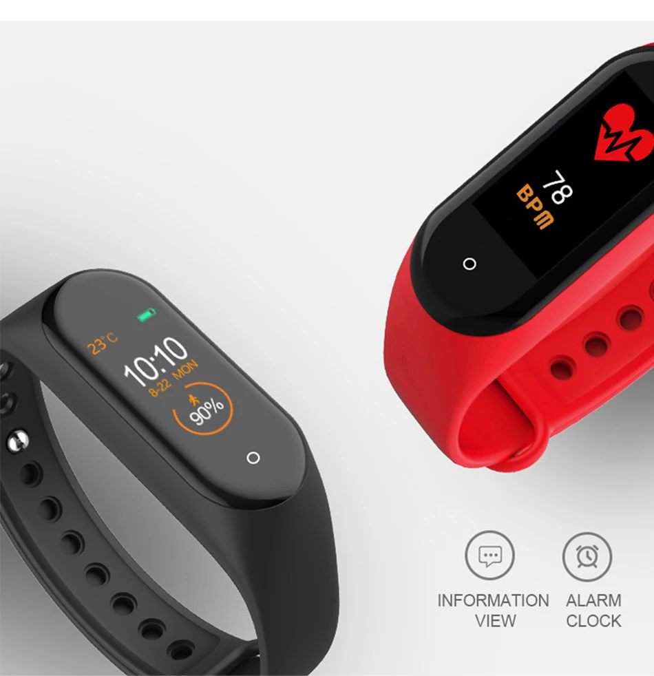 M4 Smart Bracelet Newest Bluetooth Sport Watch Smart Band Color Screen Waterproof Heart Rate Fitness For Android IOS