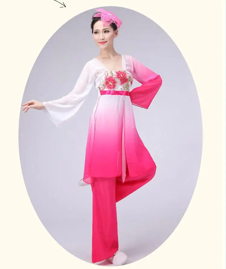 rose red Women Детские костюмы для взрослых национальная танцевальная одежда женское для современных танцев танцевальный костюм Yangko классический китайский танец костюмы - Цвет: rose red Women