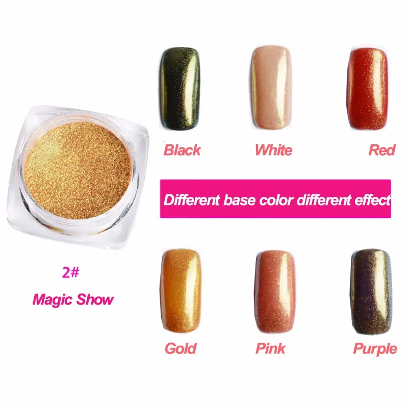 2 гр/коркор. Волшебные зеркальные эффекты Порошковые блестки лак Хамелеон