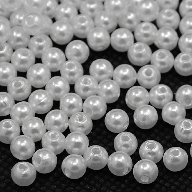 

500g/lot White Imitated Pearl Acrylic Round Beads 4mm 5mm 6mm F80
