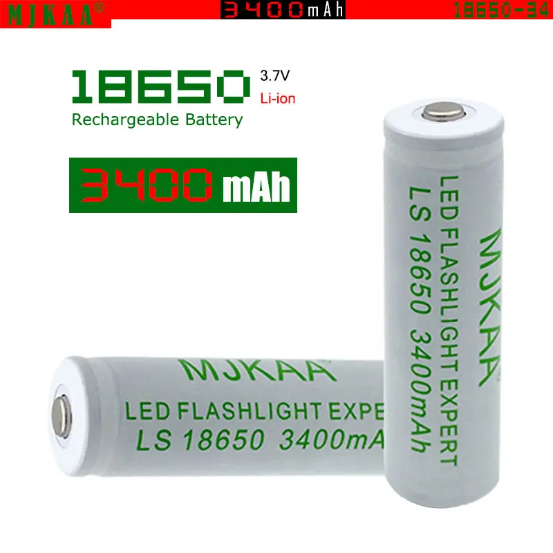 18650 Li-ion 3,7 V 3400mAh белые перезаряжаемые батареи для фонарика Handlamp