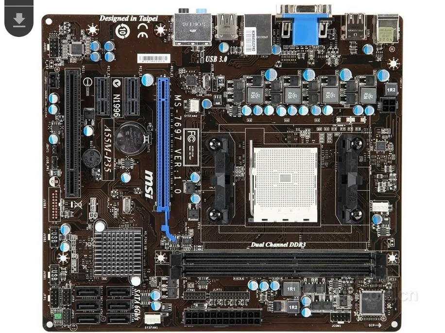 Бесплатная доставка 100% оригинальная материнская плата для MSI A55M-P35 DDR3 Socket FM1 A55