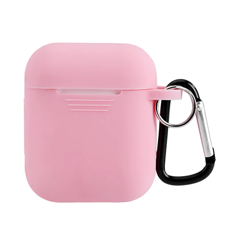 aipods 1 pink 100 шт. наушники fundas для apple, беспроводные наушники airpods 2 Чехол air pods, силиконовый чехол, сумка для наушников, аксессуары - Цвет: aipods 1 pink