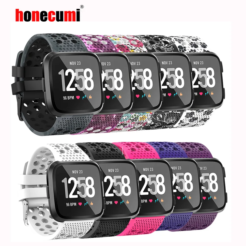 Honecumi для fitbit Versa 1/2 ремешок силиконовый сменный часов умные аксессуары браслет на