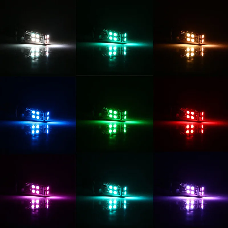 Новый RGB Led T10/ W5W/194 10smd габаритные огни красочные Многомодовые автомобильные лампы