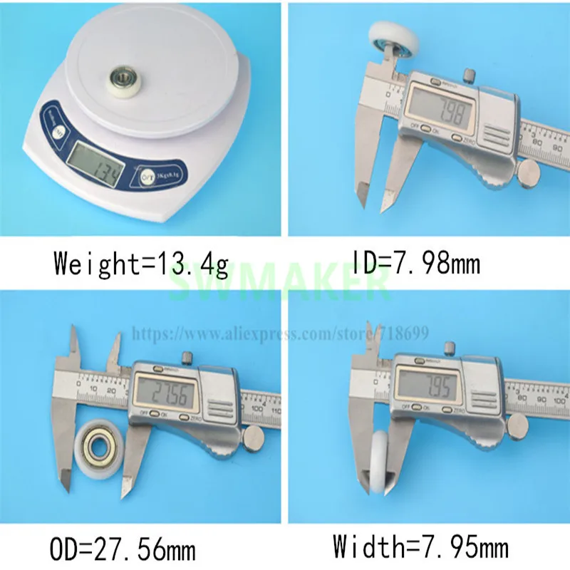 Пластиковые подшипники SWMAKER 8*27 5*8 мм пластиковый шкив 608zz пакет для раздвижных