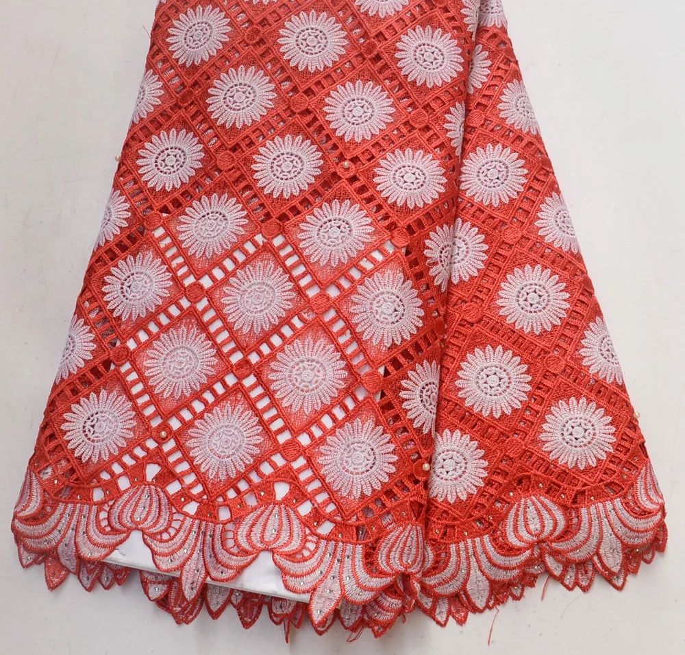 

Новинка 100%, высококачественные красные гипюровые свадебные кружева, традиционные свадебные красные кружева