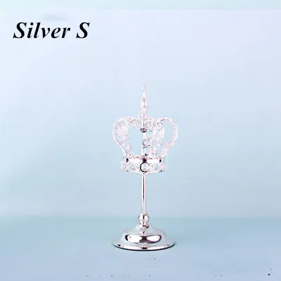 SILVER-S Новые Хрустальные Подсвечники металлические подсвечники украшения дома юбилейные подарки на день Св. Валентина вечерние настольные украшения - Цвет: SILVER-S