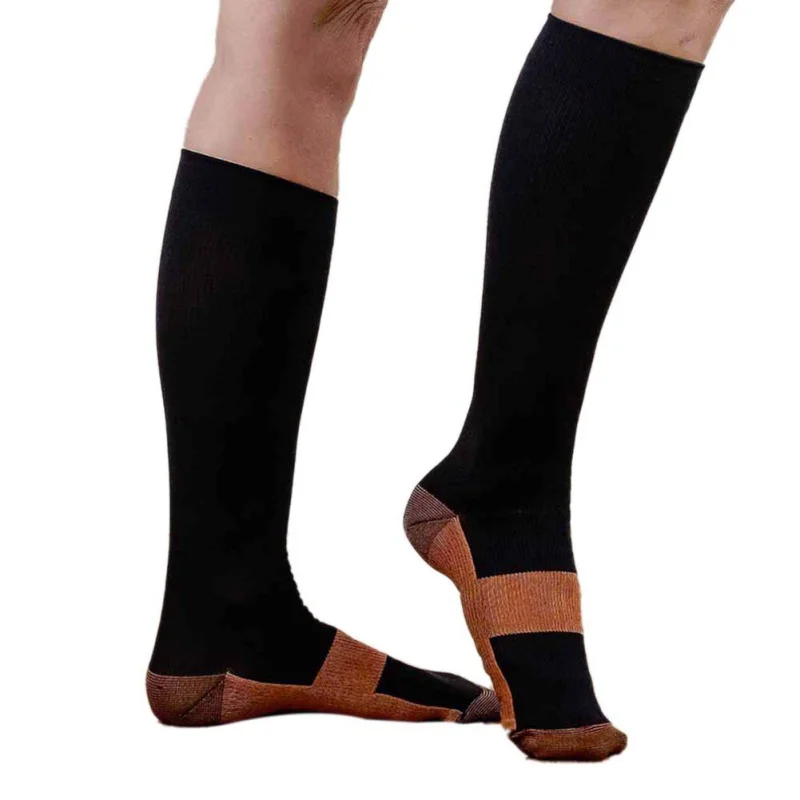 Unisex Anti-Fatigue Long Tube Compression Socks Foot Anti Fatigue Soft Pain Relief Miracle Copper Support Knee High Sock | Спорт и