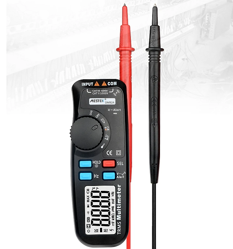 DM92A Новый цифровой мультиметр автоматический Ручной + температура NCV Подсветка