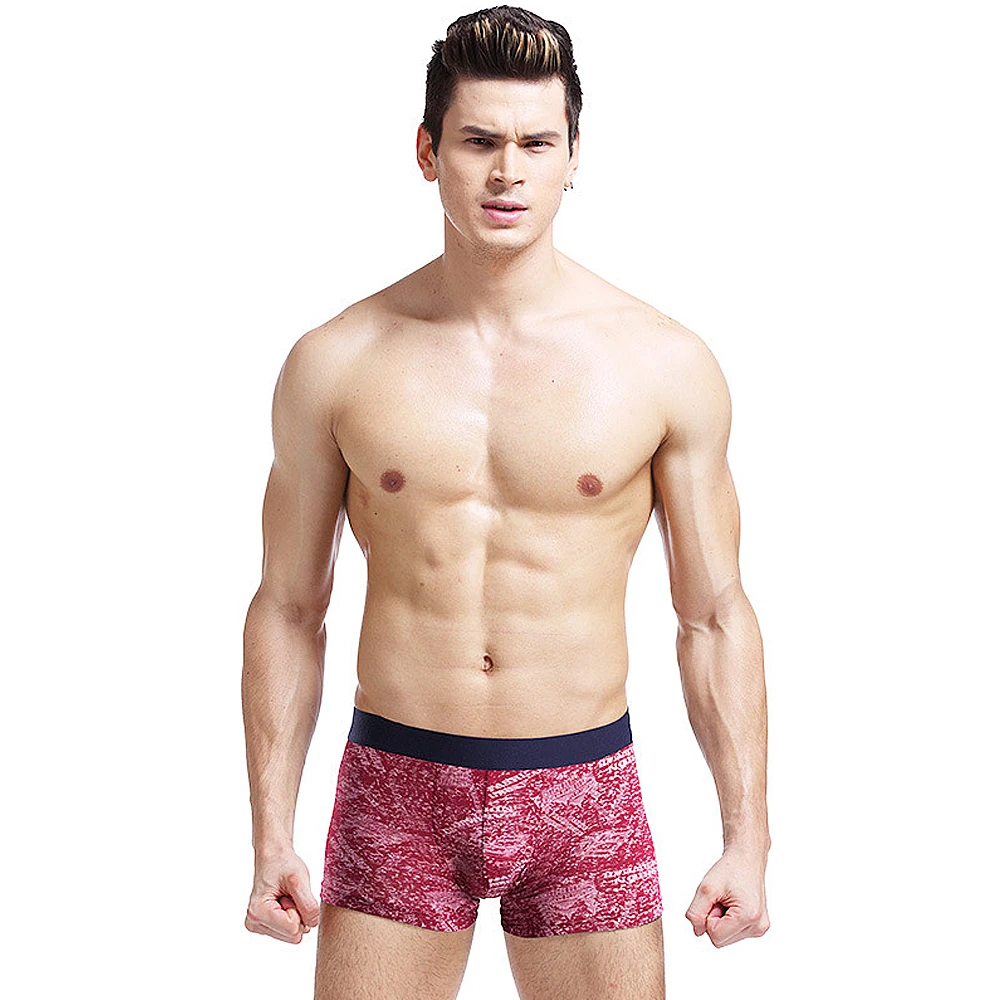 Мужские дышащие хлопковые боксеры удобные широкие шорты с U образным выпуклым