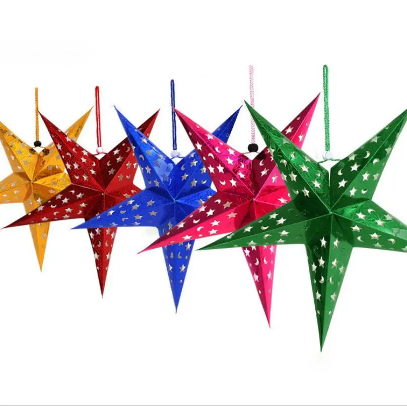 5 шт. трехмерная Лазерная пятиконечная звезда украшения абажур Mall бар звезды