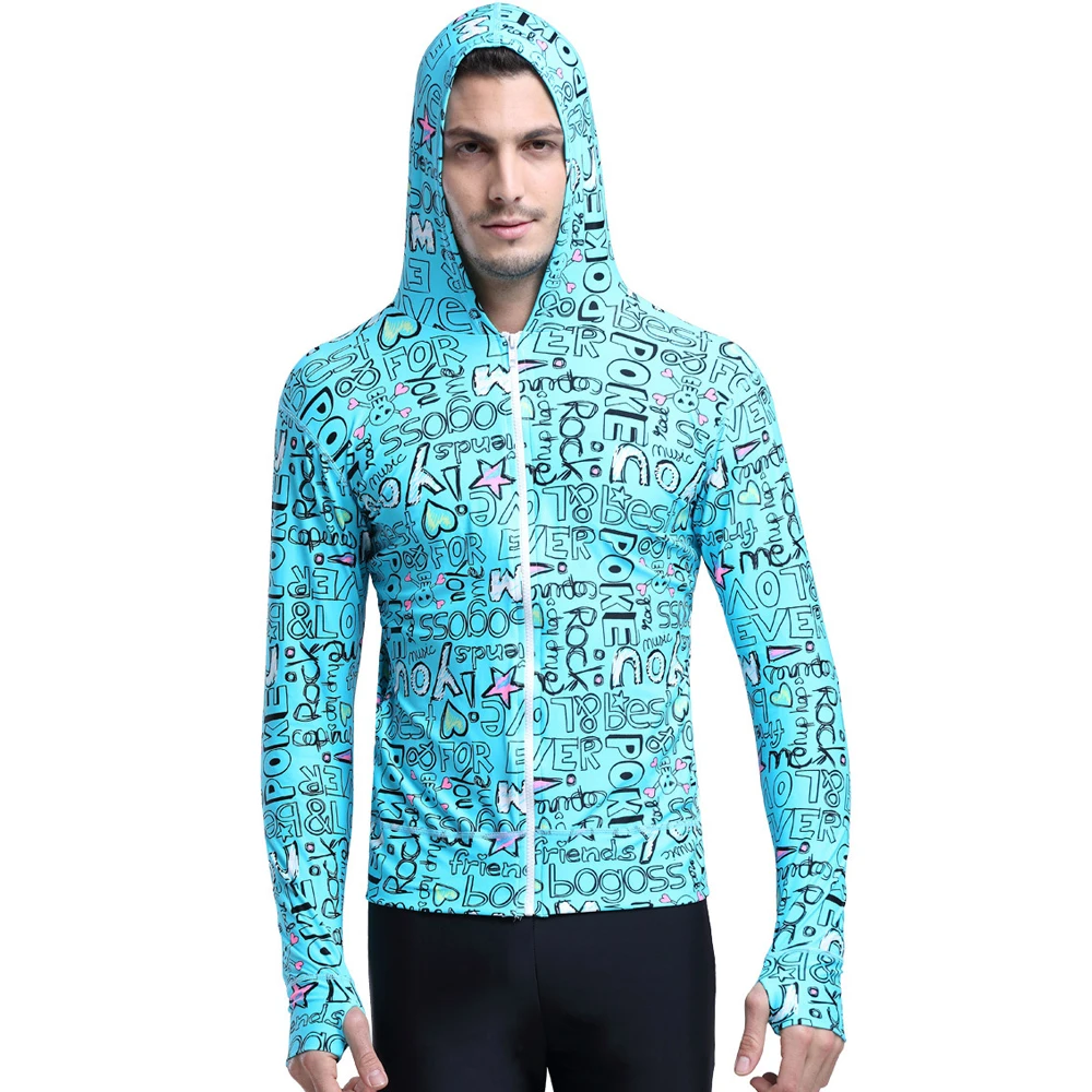 Мужской купальник с капюшоном длинным рукавом защитой от УФ лучей|rash guard jacket|hooded