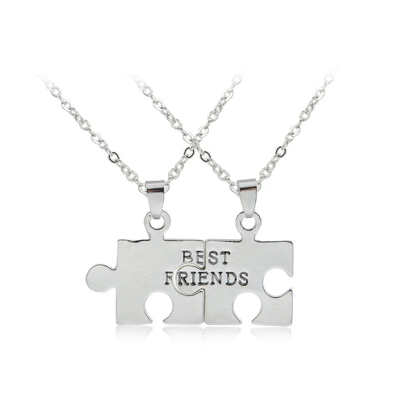 XL035 Модный комплект одежды из 2 шт./компл. сломанной кулон сердце Best Friends Forever Цепочки и ожерелья Лучшие Друзья Девушки Пару большой младшей сестры Цепочки и ожерелья - Окраска металла: XL035