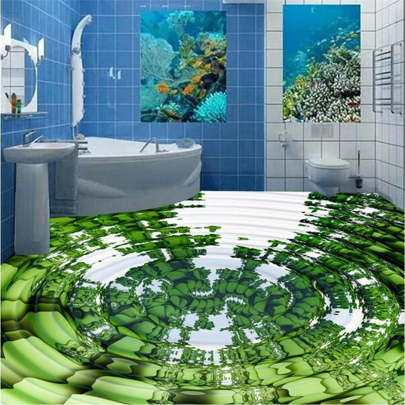 Пользовательские 3d Пол нового 3D пола волна воды спортивные обои декоративная
