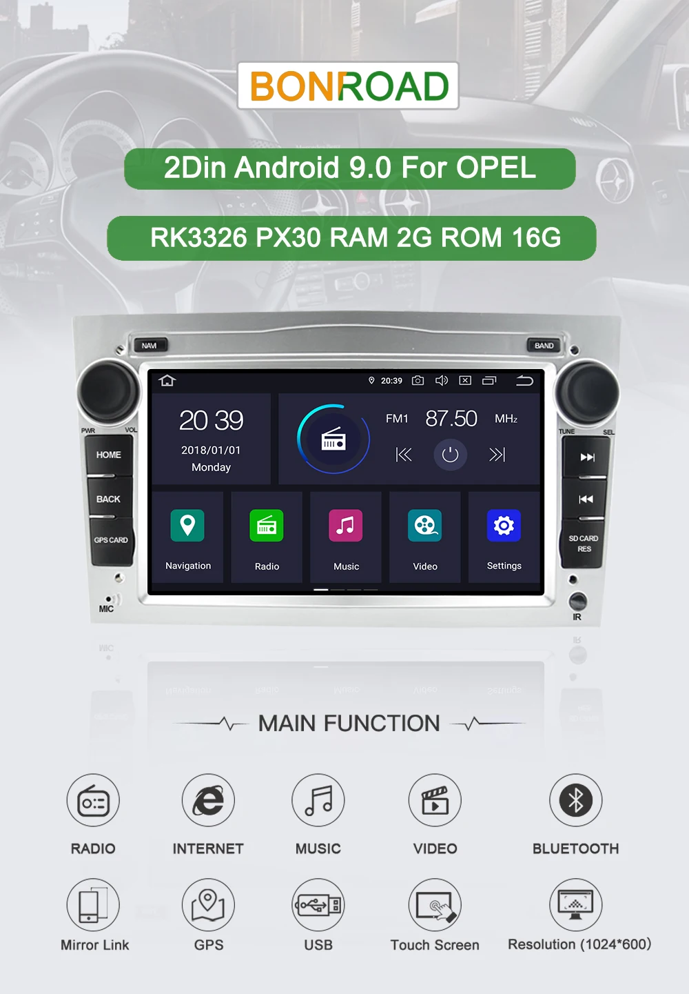 2Din Android 9,0 Автомобильный мультимедийный плеер для Opel Astra Vectra Antara Zafira Corsa Автомобильная интеллектуальная система Радио gps навигация