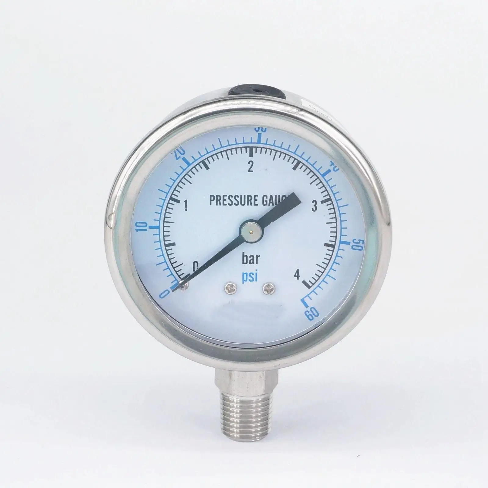 0-4 бар 1/4 &quotNPT Male 60 мм Датчик давления из нержавеющей стали 304 PSI N2 пневматический