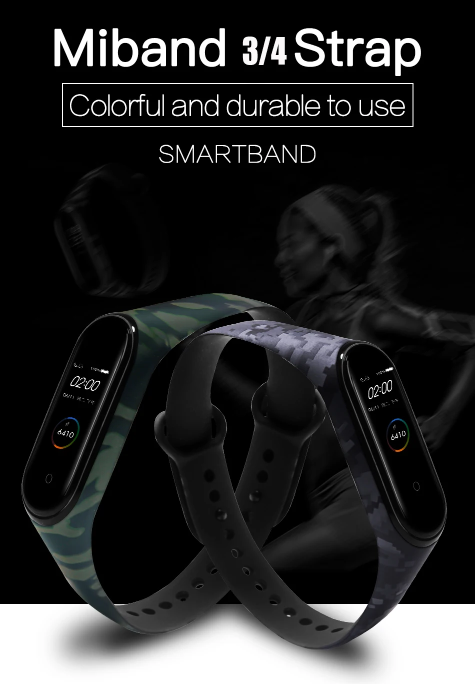 BOORUI Универсальный Miband 3 4 ремешок pulsera inteligente ремешок для xiaomi mi3 mi4 смарт-браслеты с разнообразными цветами