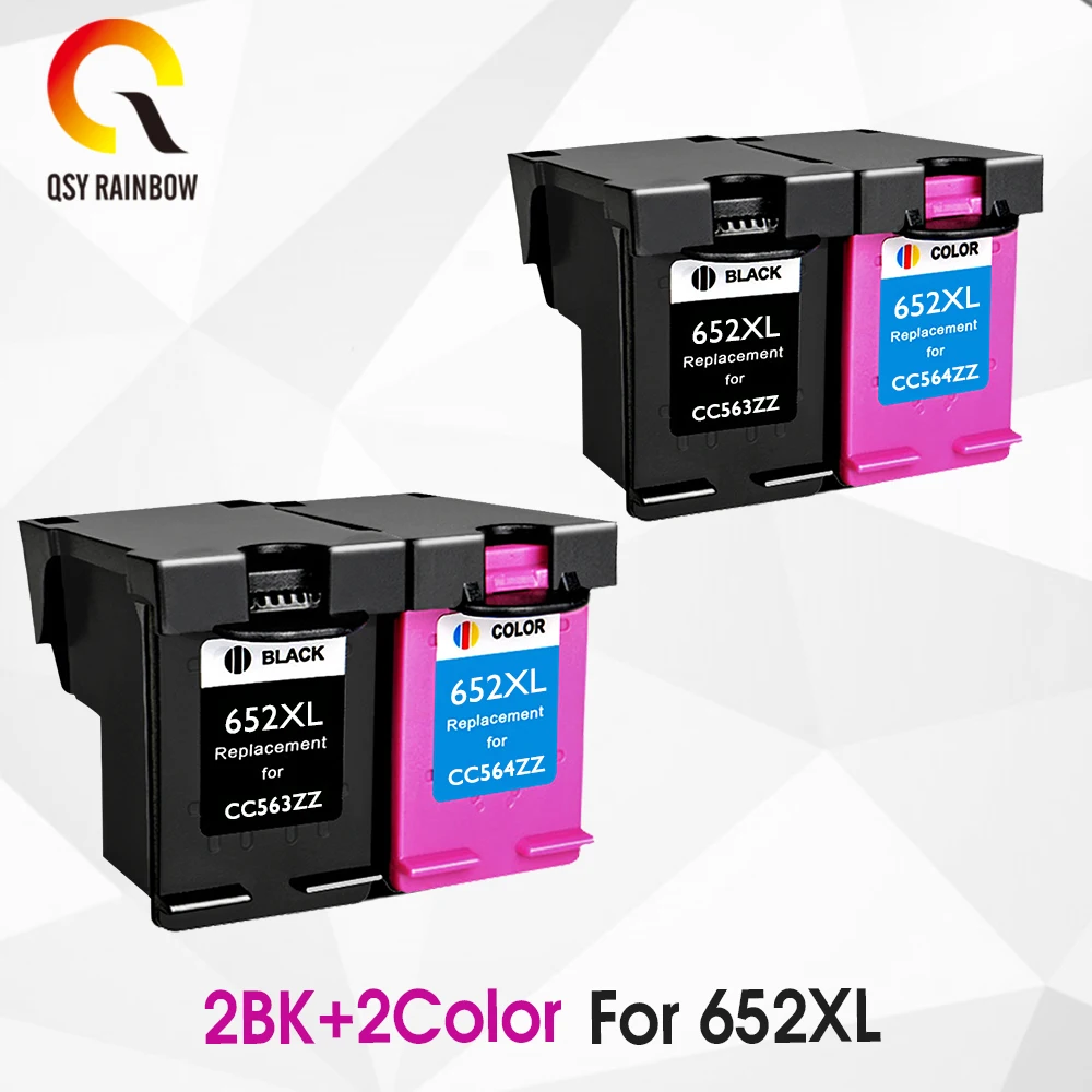 2 комплекта восстановленных чернильных картриджи для HP 652 XL HP652 Deskjet 1115 1118 2135 2136 2138