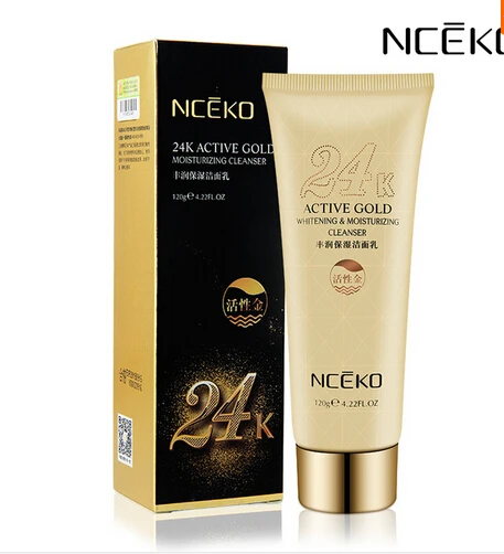24K Active Gold Moisturizing Facial Cleanser Deep Clean Mild Moist Whitening Hydrating Cleansing Milk for Dry Skin 120g | Красота и