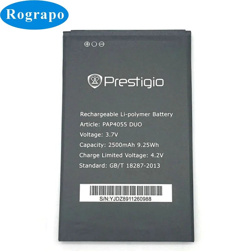 Сменный аккумулятор для Prestigio PAP4055 PAP 3 7 DUO PAP4055DUO 2500 В 4055 мАч|battery for prestigio pap4055|mobile phone