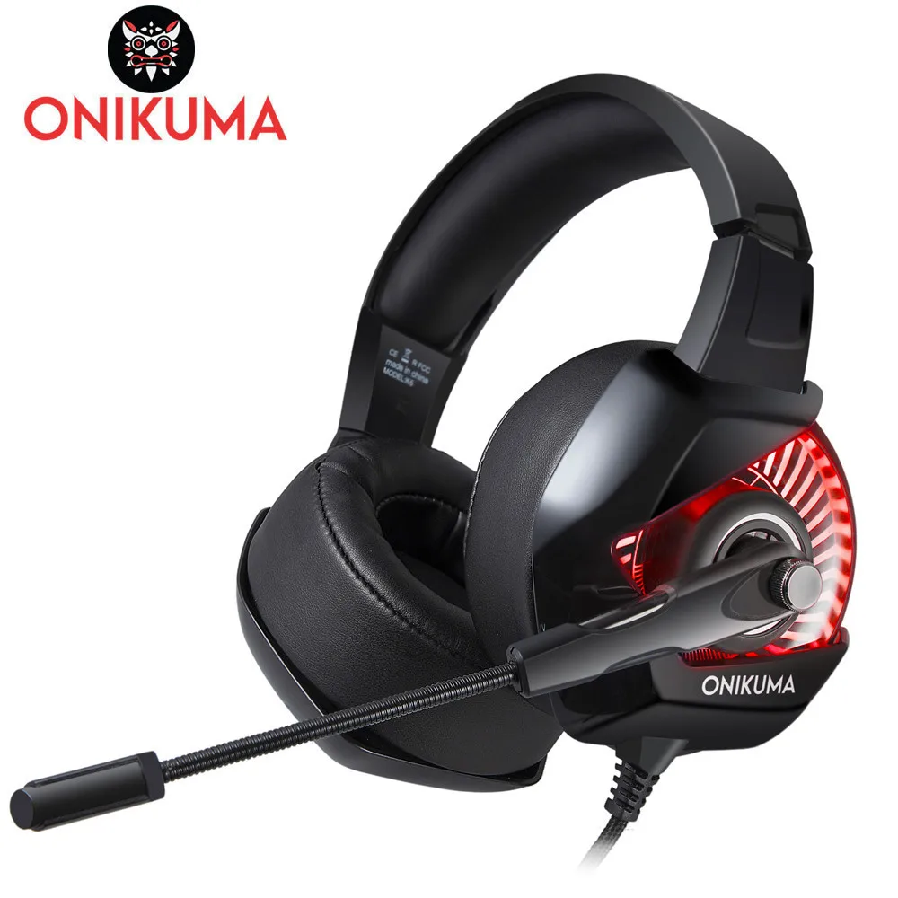 ONIKUMA игровая гарнитура шлем PC Gamer бас стерео наушники с микрофоном для PS4 Геймпад Xbox One компьютер ноутбук
