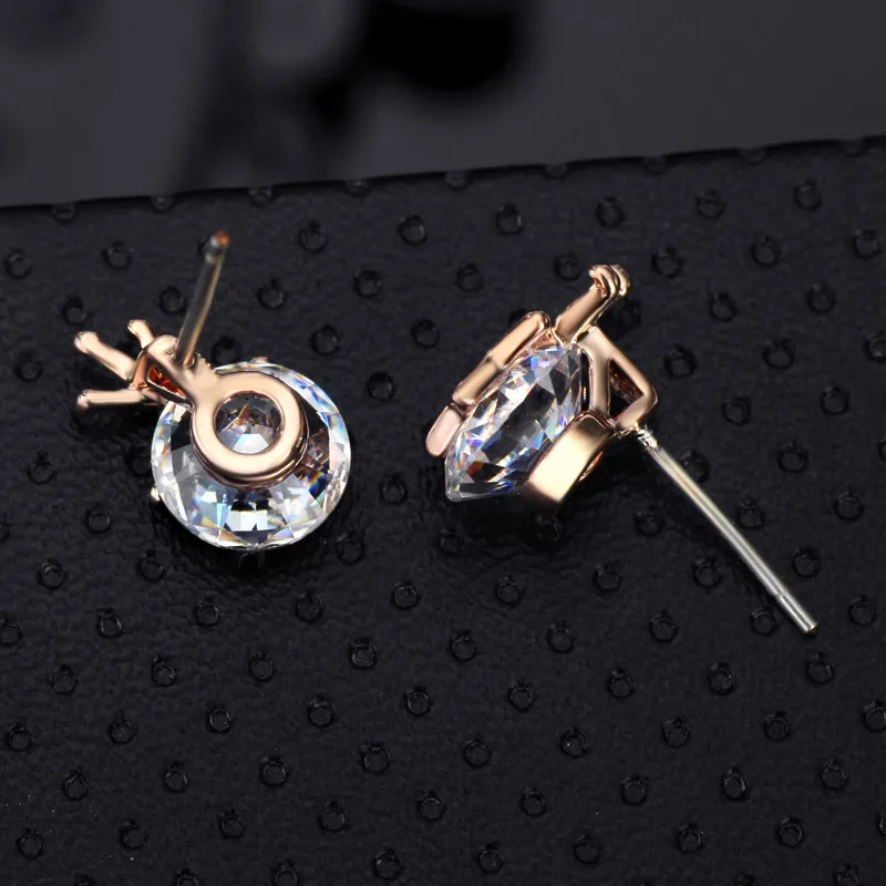 Neoglory AAA циркон Звезда очаровательные серьги гвоздики для женщин розовое золото