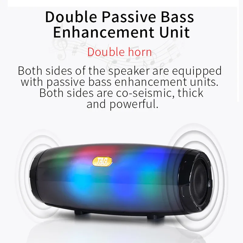 СВЕТОДИОДНЫЙ Портативный беспроводной Bluetooth динамик стерео колонки 5 0