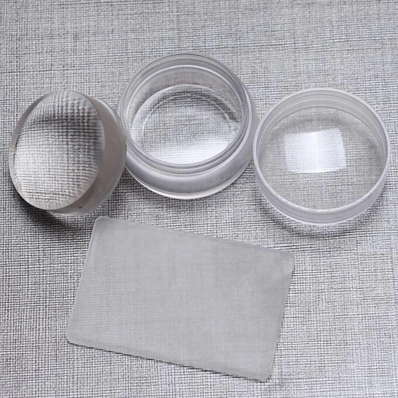 3 5 см Дизайн головки матового дизайна ногтей стемпер штемпелюя скребок с крышкой