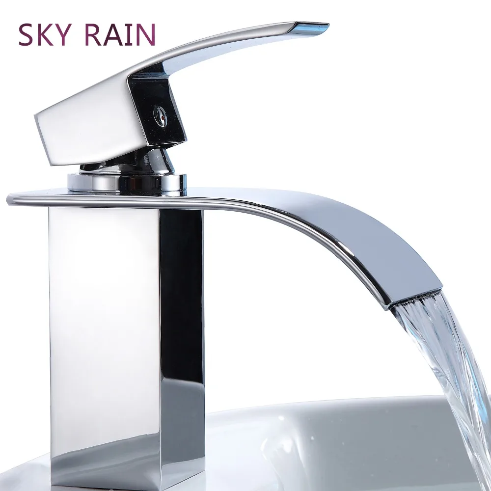 Смеситель для кухонной мойки SKY RAIN латунный кран Водопад хромированный