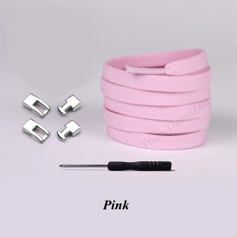 Pink Новинка, 1 секундный Эластичный шнурок с перекрестной пряжкой, шнурки для детей и взрослых, унисекс, кроссовки, быстро не завязываются, шнурки для обуви, шнурки для ленивых шнурков - Цвет: Pink
