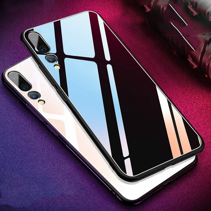 Чехол из закаленного стекла для huawei P30 Pro Lite чехол жесткого задняя крышка с