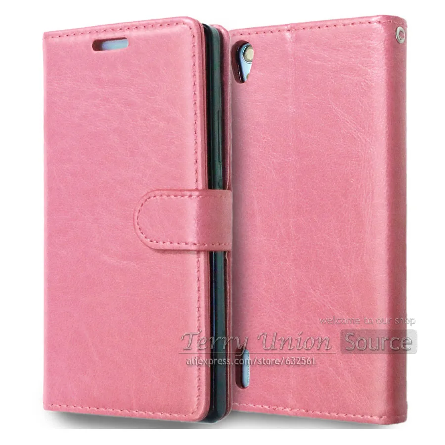 Pink Чехол-кошелек для huawei Ascend P7 P7-L10 P7-L00 флип-чехол из искусственной кожи для huawei P7 P 7 чехол с фоторамкой для huawei p7 чехол - Цвет: Pink