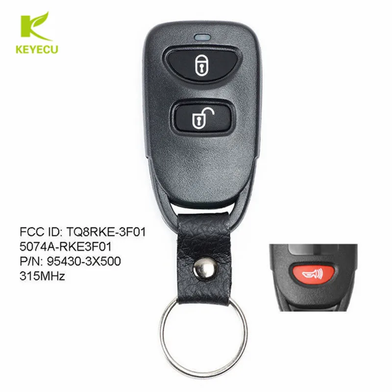 

KEYECU Relacement New Upgraded Keyless Entry Remote Key Fob for Hyundai Accent GS 2012-2014 FCC ID: TQ8RKE-3F01 P/N: 95430-3X500