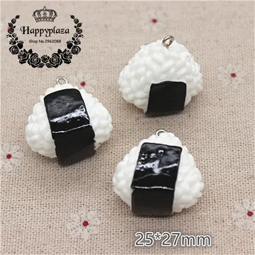6pcs 6 шт. милый 3D смолы суши моделирование миниатюрный японский еда художественный амулет DIY ремесло украшения, около 25 мм - Цвет: 6pcs