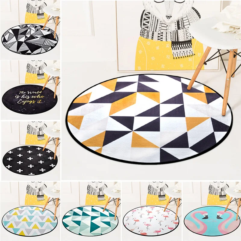 

Nordic Geometry Round Carpet Kids Play Tent Gym Rug Bedroom Living Room Coffee Table Floor Mats /Baby Crawling Carpets