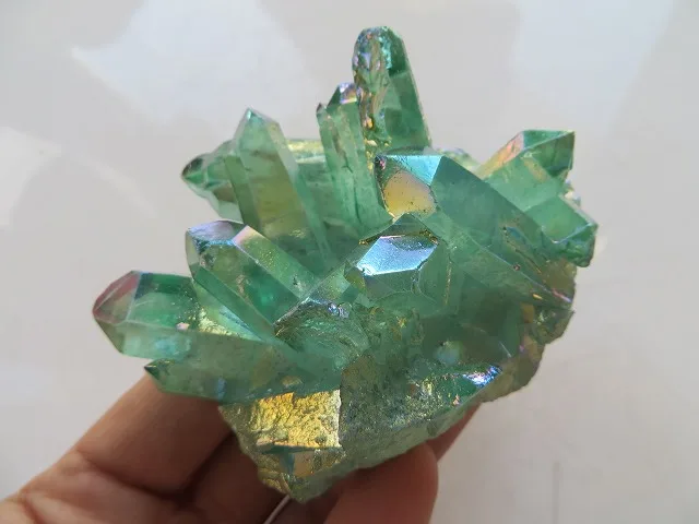 AA натуральный зеленый кварцевый Титан кристалл кластера образцы рейки 132 г|reiki|reiki