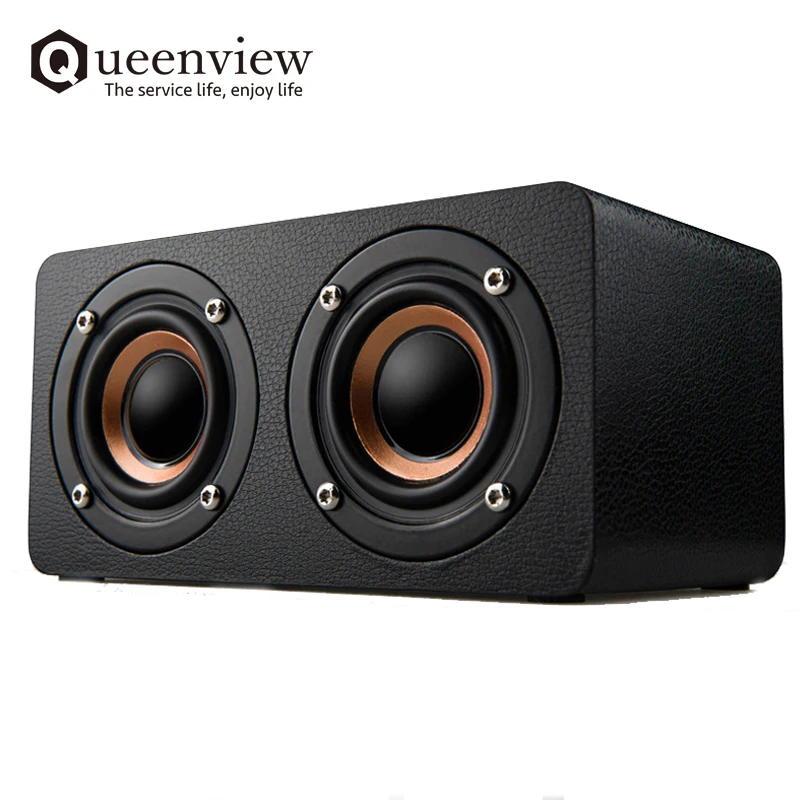 Беспроводная Bluetooth Колонка Queenview Wooden HiFi Портативная колонка с функцией TF FM радио