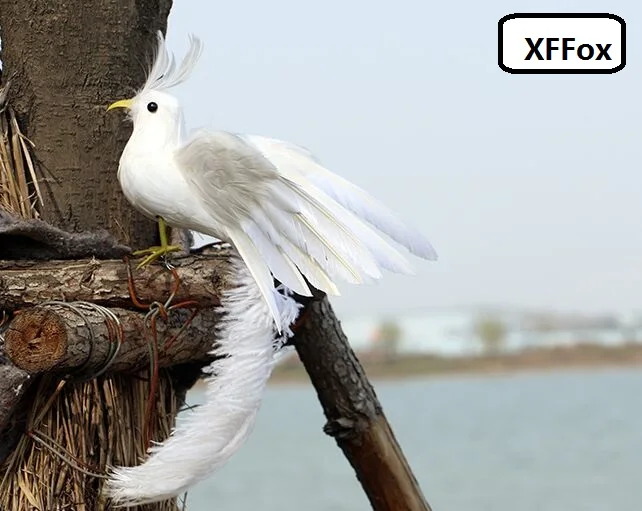 

Крылья реальная жизнь белая птица Модель Пена и перо имитация птица с длинным хвостом игрушка подарок около 30 см xf0623