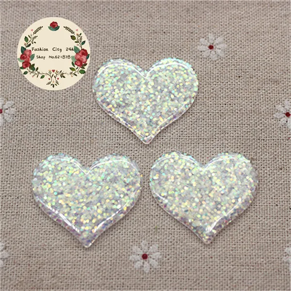white 10pcs 10 шт. милый Блестящий Кабошон из смолы с плоской задней поверхностью в форме сердца для самостоятельного скрапбукинга, декоративное ремесло, 31*37 мм - Цвет: white 10pcs