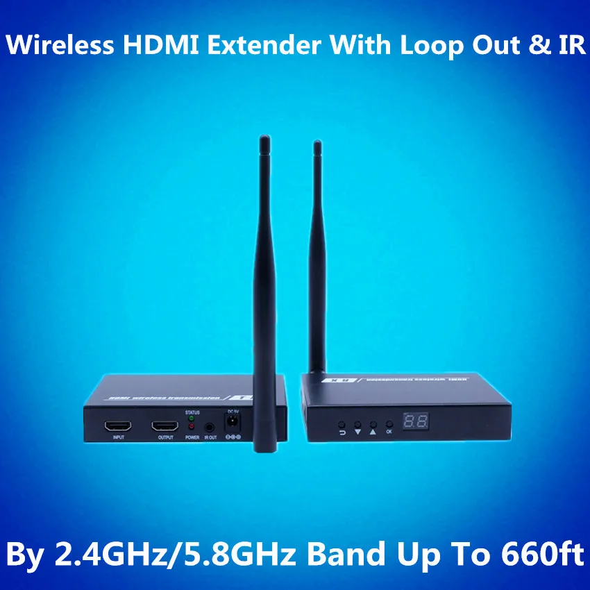 2 4 GHz/5 8 GHz 660ft беспроводной HDMI видео аудио передатчик приемник 1080P удлинитель WIFI