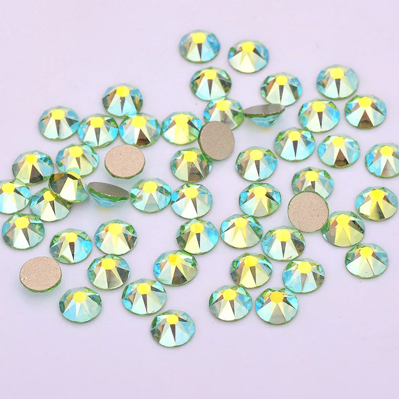 Green AB 50pcs JUNAO ss20 Оранжевый Красный AB граненые стразы стекло с плоской задней частью камни для дизайна ногтей украшения не Швейные Стразы для маникюра - Цвет: Green AB 50pcs