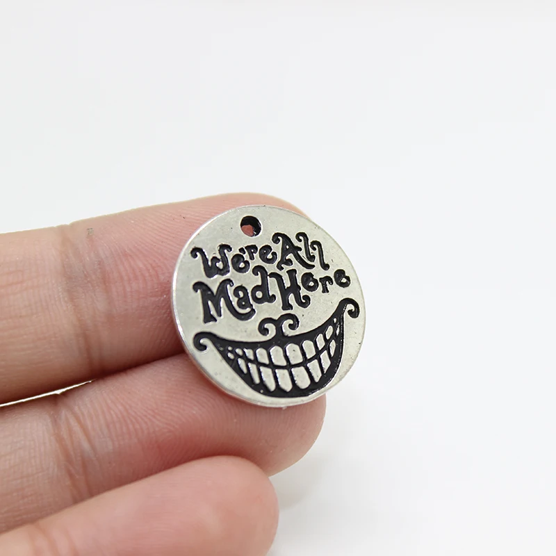 Подвеска с надписью «We are All Mad Here», 25 шт./20 мм