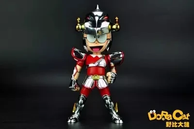 Серый Фигурка Святого Сейя Godness Athena аниме «Дораэмон» Cat Ver. Нобита ноби золото Святого фигурка доракат Святого Сейя - Цвет: Серый