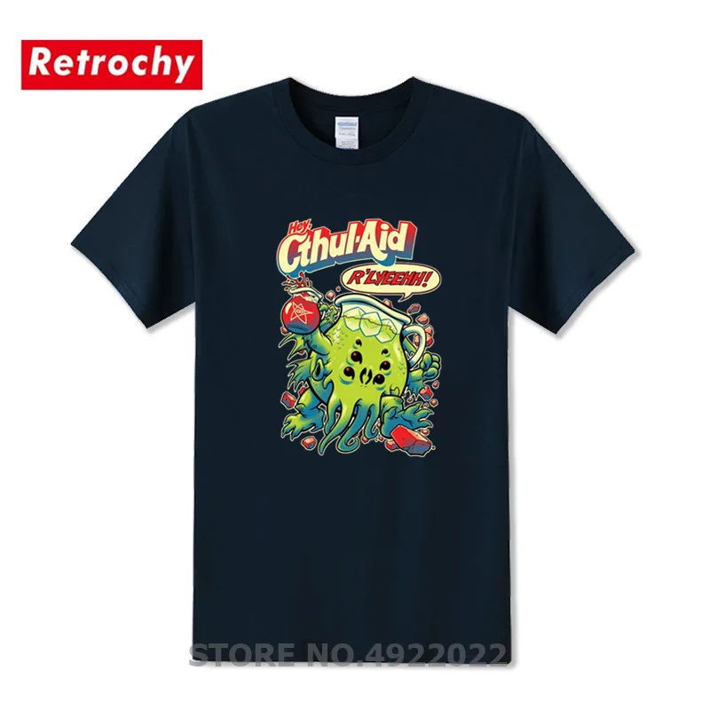 Потрясающая дизайнерская короткая футболка Cthulhu Aid Мужская из чистого хлопка с