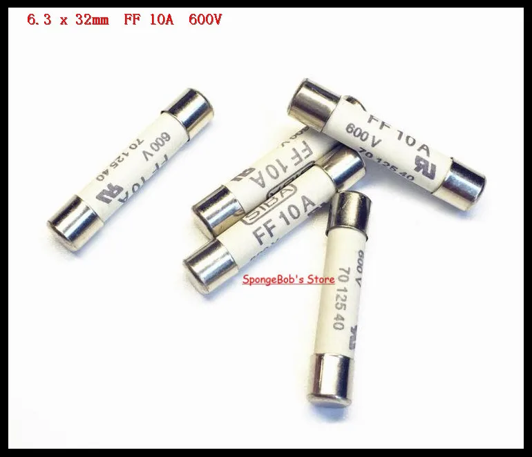 

5-15pcs/Lot 6.3 x 32mm FF 10A 600V SIBA Ceramics Fuse Miniature Fuse 70 125 40
