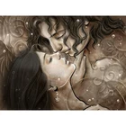 Алмазная 5D Вышивка сделай сам, романтическая картина целующиеся пары, вышивка крестиком, полноразмерная мозаика стразы, украшение